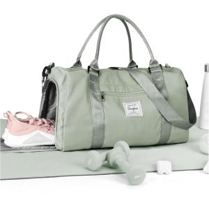Gym Bag Womens,Travel Duffel Carry on Bag Sport Tote Bag Weekend Overnight Bag(A2-Grey Green)