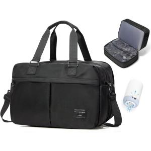 Gym Bag Womens,Travel Duffel Carry on Bag Sport Tote Bag Weekend Overnight Bag(A40-Black(with Electric Air Pump))