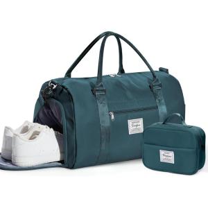 Gym Bag Womens,Travel Duffel Carry on Bag Sport Tote Bag Weekend Overnight Bag(B10 Peacock Blue(With Toiletry Bag))