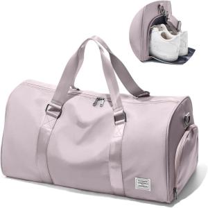 Gym Bag Womens,Travel Duffel Carry on Bag Sport Tote Bag Weekend Overnight Bag(D12-Pink)