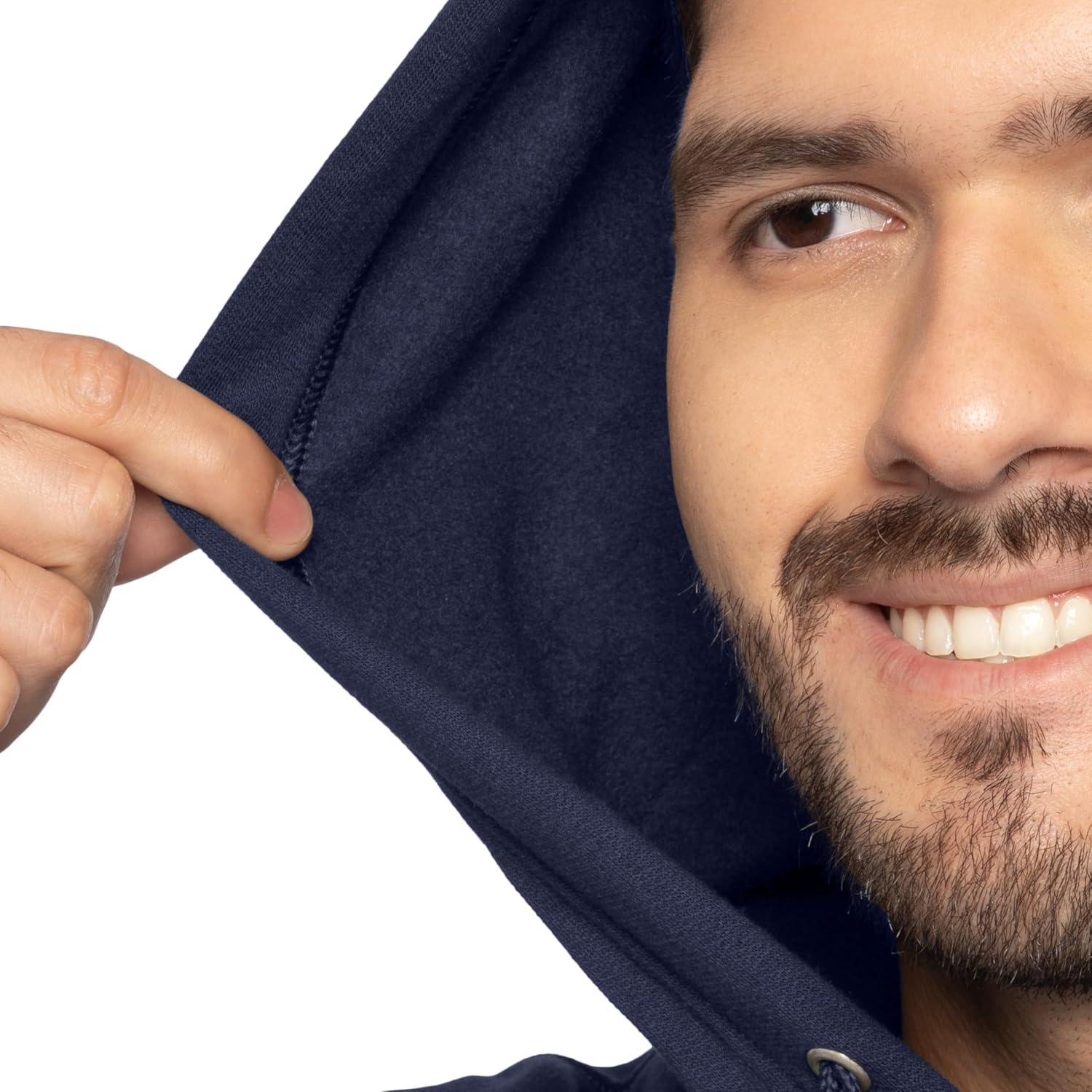 imageFruit of the Loom mens Eversoft Fleece Pullover Hooded Sweatshirt Moisture Wicking amp BreathableNavy Pullover