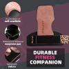 Frelaxy Lifting Wrist Straps Women and Men, Weight Lifting Grips with Cushion Wrist Loop, Double Layer Leather and Storage Pouch, Gym Workout Straps for Deadlift and Powerlifting(Pink/Leopard)