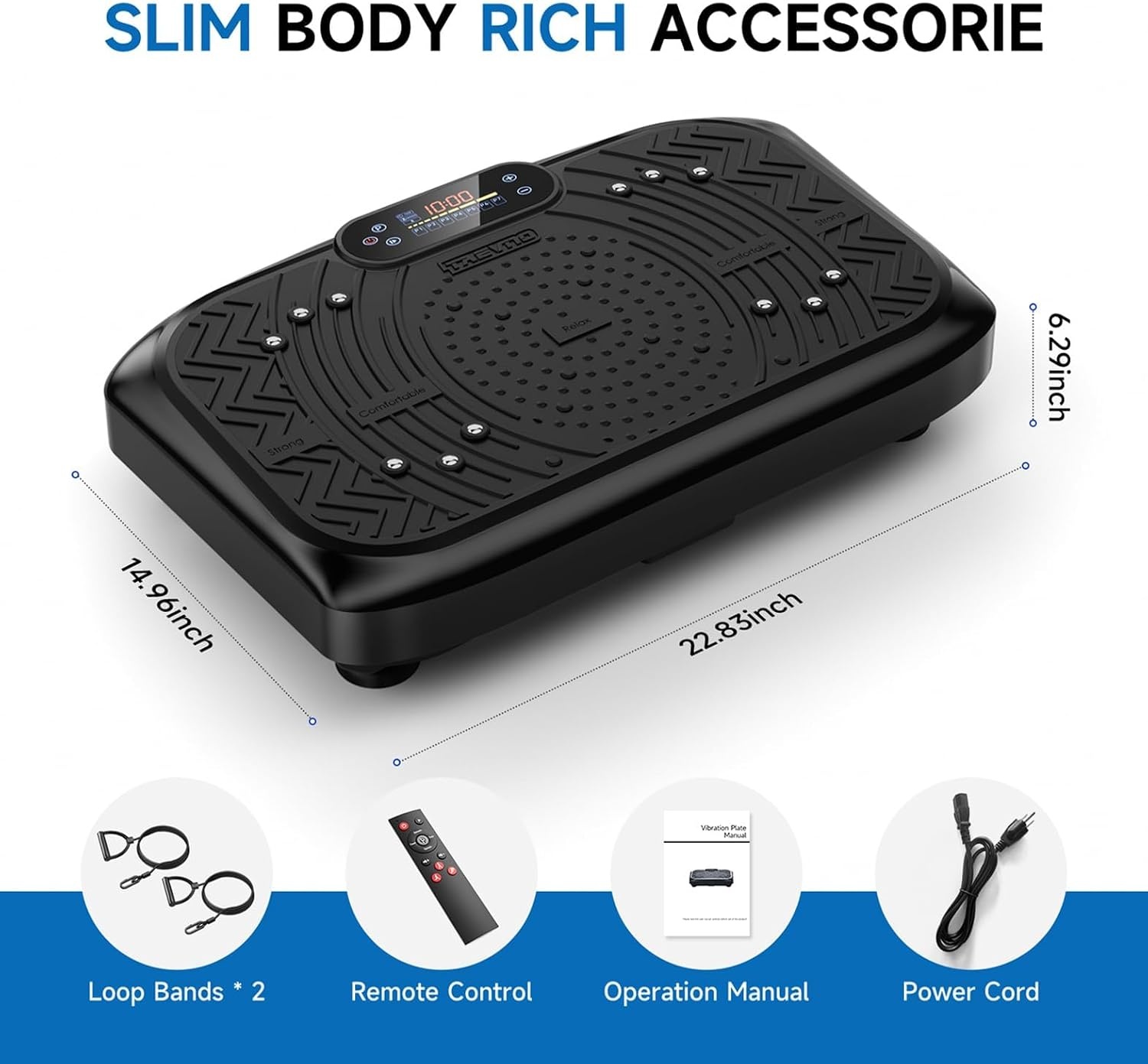 image:imageVibration Plate Exercise Machine 450 Lbs Capacity 199 Speeds Workout Vibrating Plate for Lymphatic Drainage Weight Loss Full Body Shake Platform Machines for Women MenTimber Black