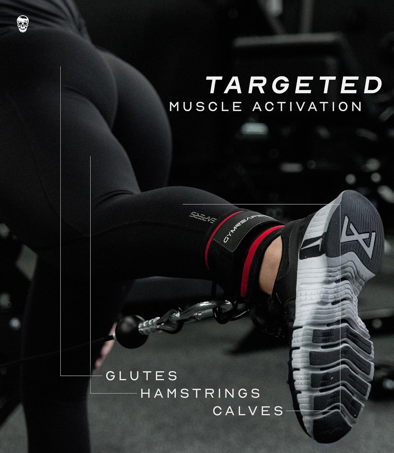 image:imageGymreapers Ankle Straps For Cable Machine Kickbacks Glute Workouts Lower Body Exercises Adjustable Leg Straps with Neoprene PaddingRed