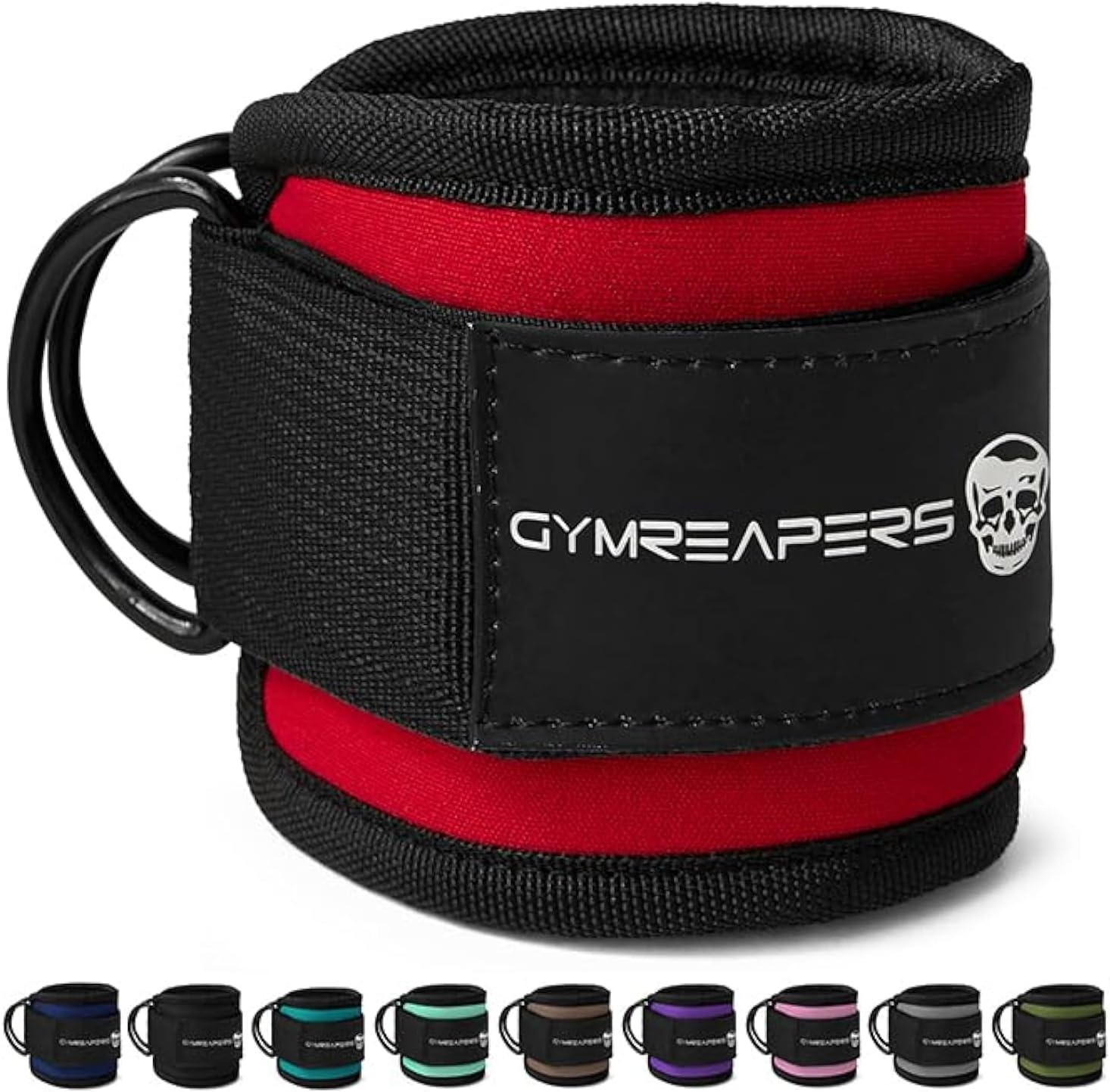 image:imageGymreapers Ankle Straps For Cable Machine Kickbacks Glute Workouts Lower Body Exercises Adjustable Leg Straps with Neoprene PaddingRed