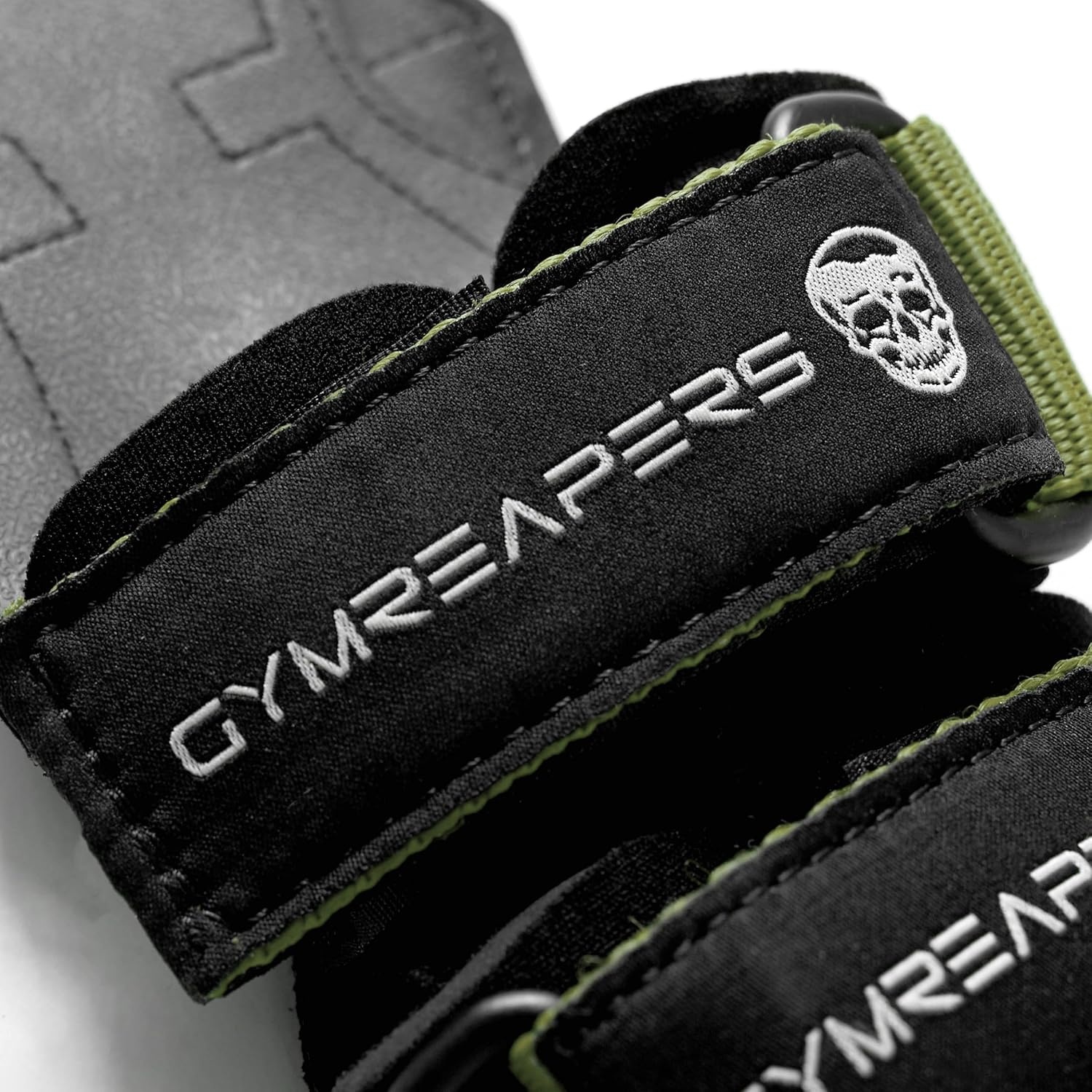 image:imageGymreapers Weight Lifting Grips Pair for Heavy Powerlifting Deadlifts Rows Pull Ups with Neoprene Padded Wrist Wraps Support and Strong Rubber Gloves or Straps for BodybuildingRanger Green