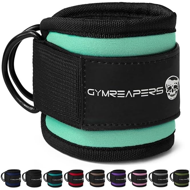 image:imageGymreapers Ankle Straps For Cable Machine Kickbacks Glute Workouts Lower Body Exercises  Adjustable Leg Straps with Neoprene PaddingMint