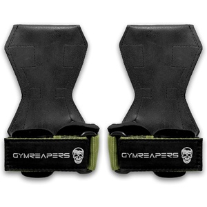 Gymreapers Weight Lifting Grips (Pair) for Heavy Powerlifting, Deadlifts, Rows, Pull Ups, with Neoprene Padded Wrist Wraps Support and Strong Rubber Gloves or Straps for Bodybuilding(Ranger Green)