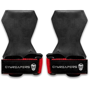 Gymreapers Weight Lifting Grips (Pair) for Heavy Powerlifting, Deadlifts, Rows, Pull Ups, with Neoprene Padded Wrist Wraps Support and Strong Rubber Gloves or Straps for Bodybuilding(Red)