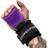 Gymreapers Weight Lifting Hooks (Pair), Heavy Duty Power Wrist Straps Hand Grip Support For Deadlifts, Pull Ups, Shrugs – Gym Gloves For Men and Women(Purple)