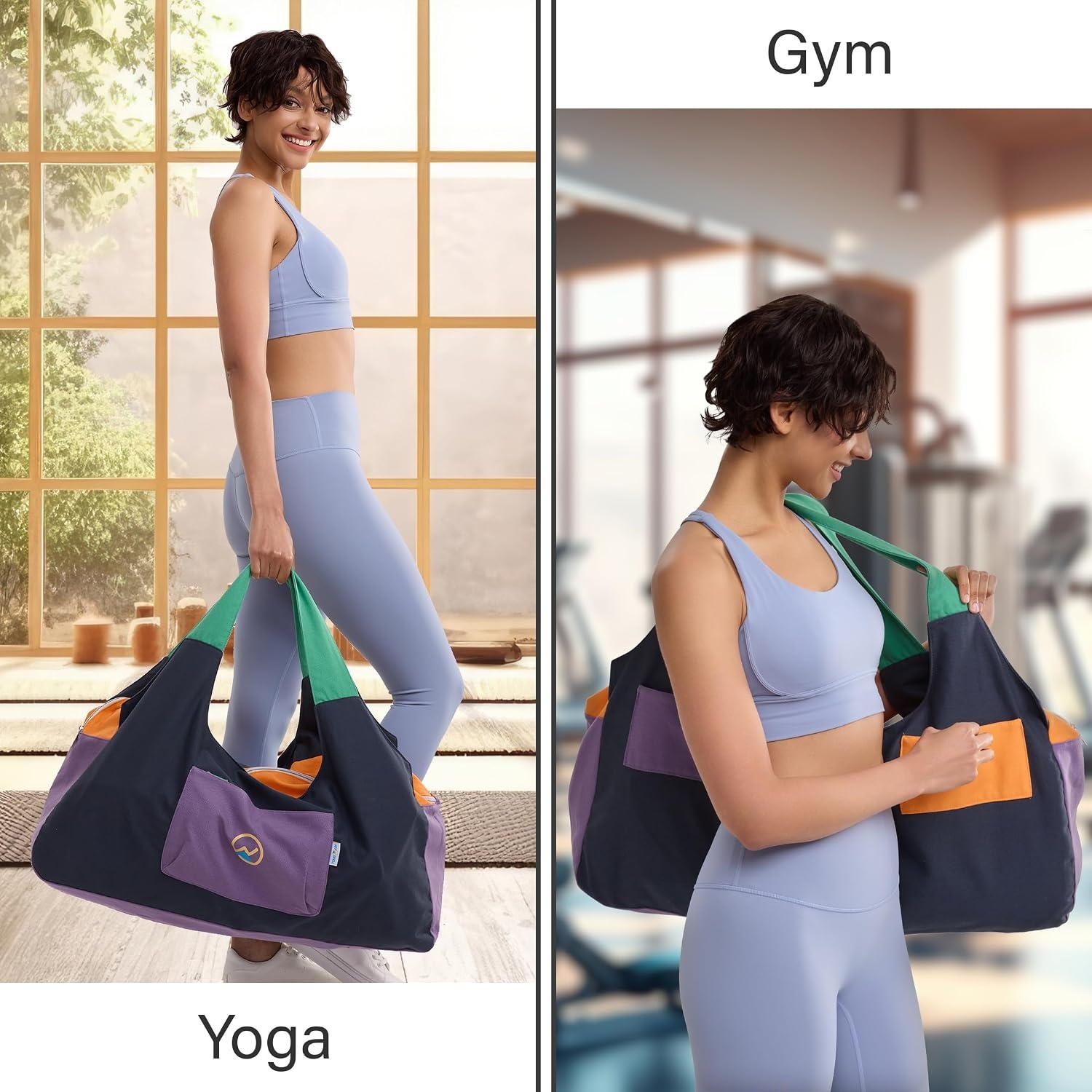 image:imageJoYnWell Yoga Bags and Carriers Fits All Your Stuff Extra Large Yoga Mat Bag Full Zip Yoga Mat Bag with 3 Zipper pocketsBlackMulticolor