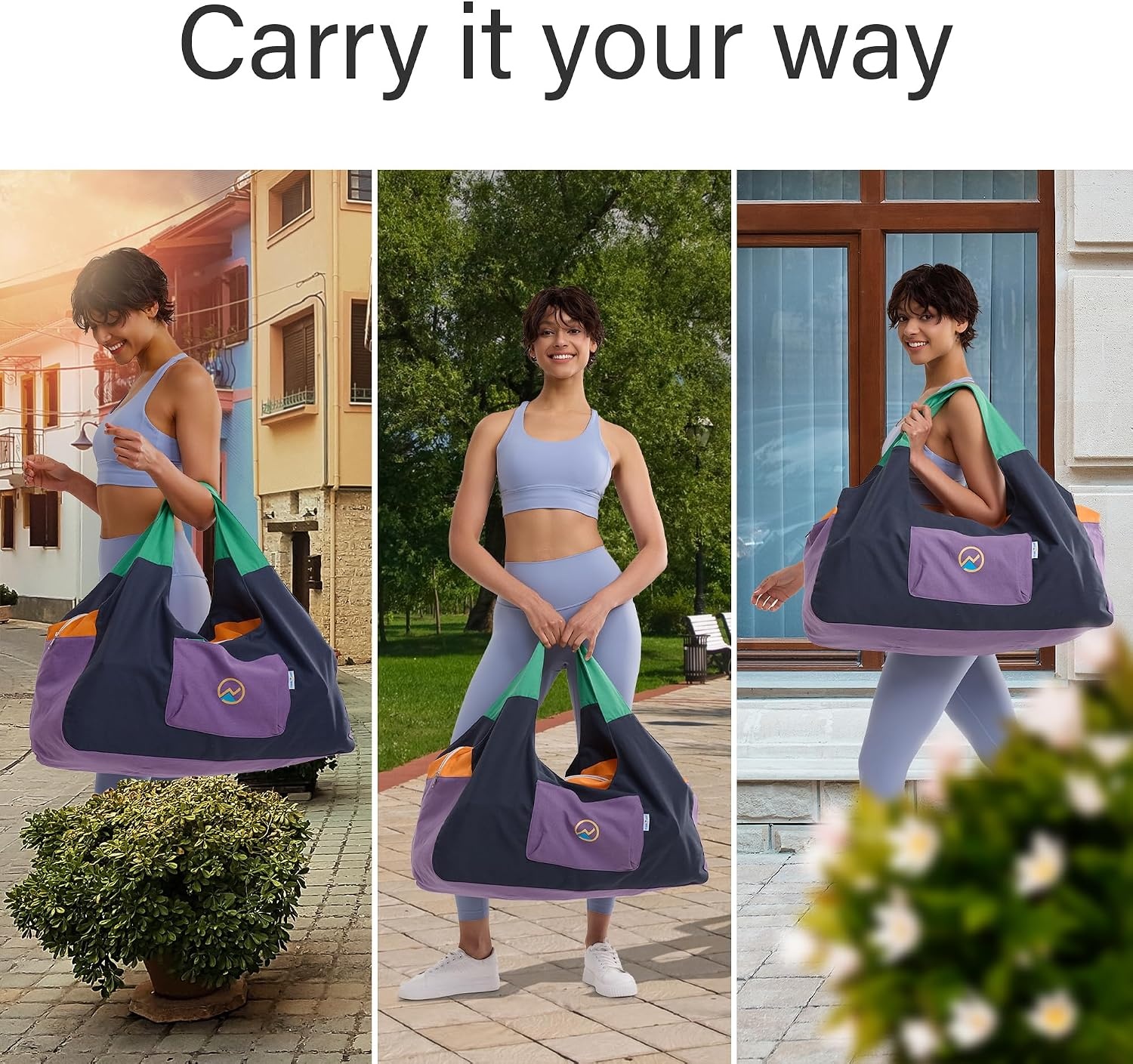 image:imageJoYnWell Yoga Bags and Carriers Fits All Your Stuff Extra Large Yoga Mat Bag Full Zip Yoga Mat Bag with 3 Zipper pocketsBlackMulticolor