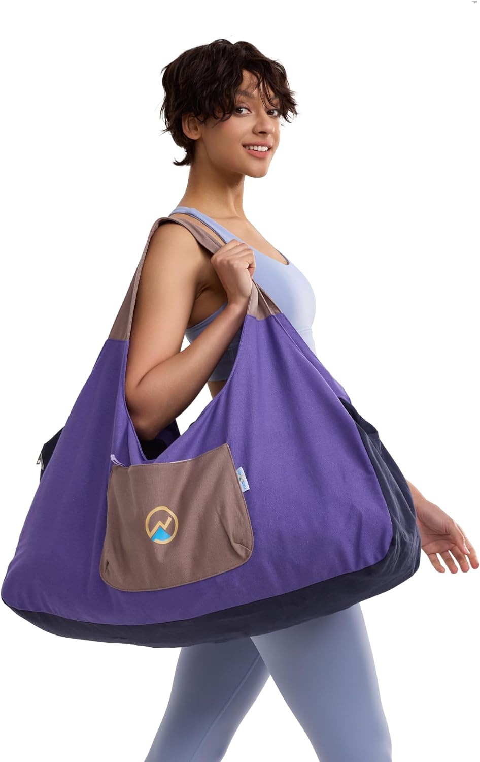 image:imageJoYnWell Yoga Bags and Carriers Fits All Your Stuff Extra Large Yoga Mat Bag Full Zip Yoga Mat Bag with 3 Zipper pocketsRaisinPurple