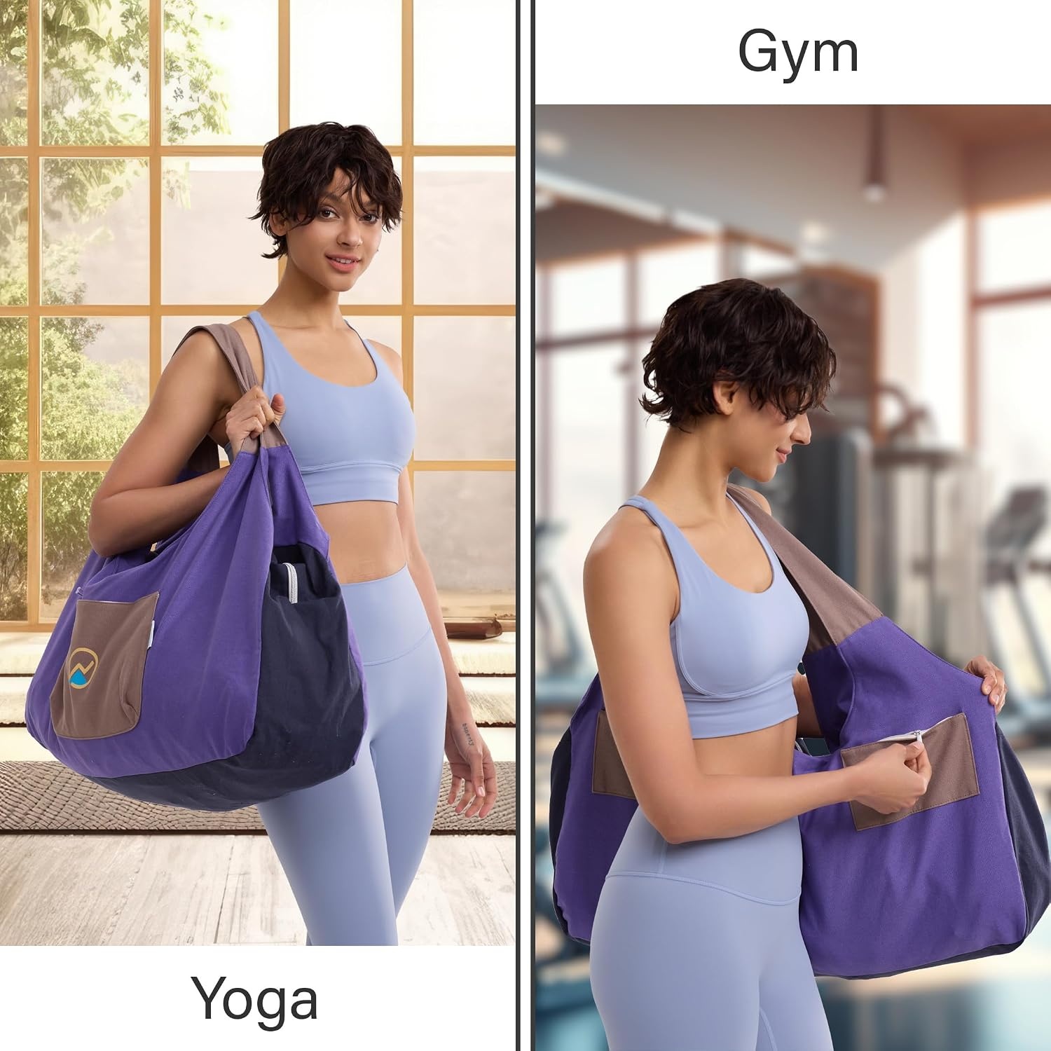 image:imageJoYnWell Yoga Bags and Carriers Fits All Your Stuff Extra Large Yoga Mat Bag Full Zip Yoga Mat Bag with 3 Zipper pocketsRaisinPurple