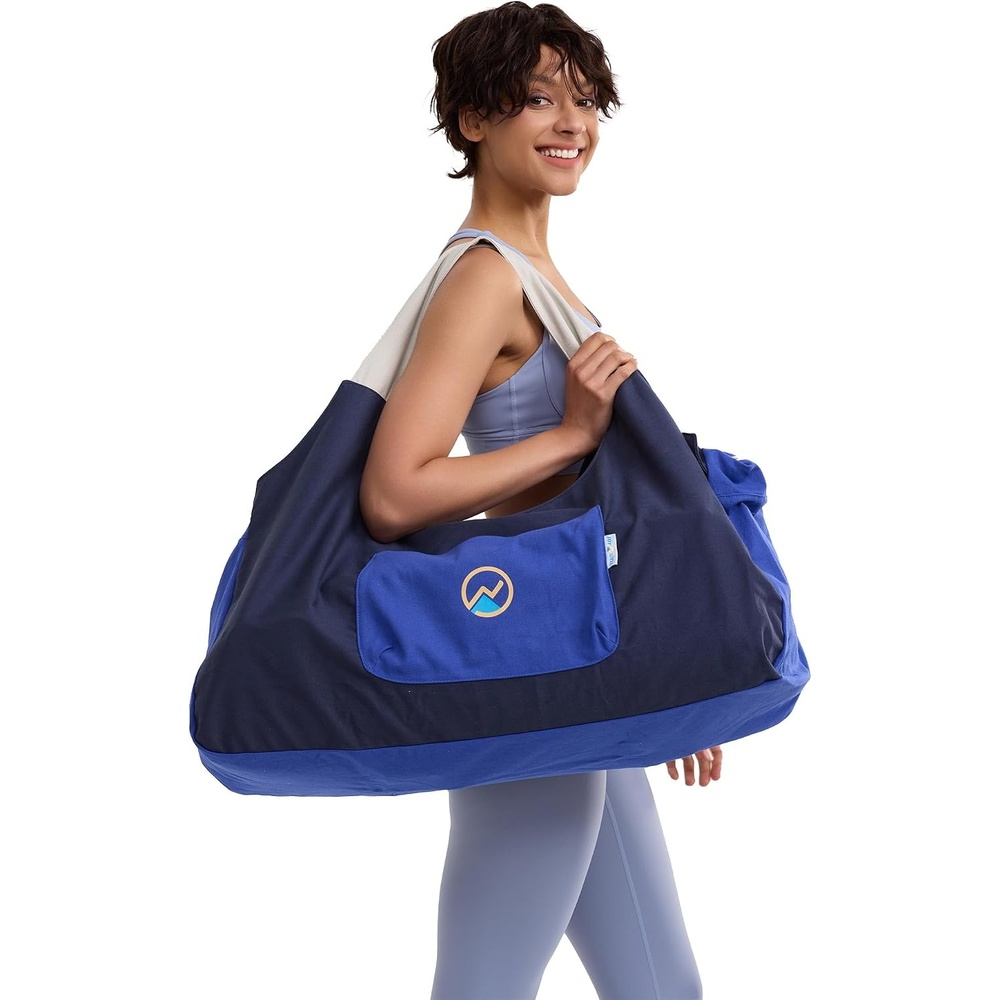 image:imageJoYnWell Yoga Bags and Carriers Fits All Your Stuff Extra Large Yoga Mat Bag Full Zip Yoga Mat Bag with 3 Zipper pocketsBlueNavy