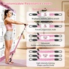 10PCS Pedal Resistance Band with Handle, 30/40/50LBS, Door Anchor Kit(PINK)