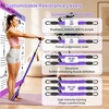 10PCS Pedal Resistance Band with Handle, 30/40/50LBS, Door Anchor Kit(PURPLE)