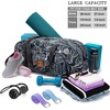 AROME Yoga Mat Bag for Women Men Large Canvas Yoga Bag Gym Tote(Blue Leaf)