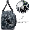 AROME Yoga Mat Bag for Women Men Large Canvas Yoga Bag Gym Tote(Blue Leaf)