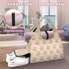 Golden Lucky Grass Women’s yoga bag with shoe compartment,adjustable and detachable shoulder strap,multifunctional yoga mat bag,suitable for travel,Pilates, office,beach,gym and exercise