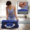 JoYnWell Yoga Bags and Carriers Fits All Your Stuff, Extra Large Yoga Mat Bag Full Zip Yoga Mat Bag with 3 Zipper pockets(Blue-Navy)