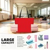 Solid color red Yoga Tote Bag with Mat Holder Large Gym Carryall for Women Lightweight Workout Shoulder Bag and Travel Purse