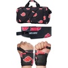 Anime Lever Belt, Weight Lifting Belt, Heavy Duty Powerlifting Weightlifting Gym Belt for Deadlifts Squats Back Support(Red Cloud 3pcs (Belt + Wrist Wrap + Bag Set))