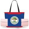 Belize Flag Yoga Tote Bag with Mat Holder Large Gym Carryall for Women Lightweight Workout Shoulder Bag and Travel Purse