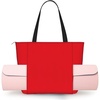 Solid color red Yoga Tote Bag with Mat Holder Large Gym Carryall for Women Lightweight Workout Shoulder Bag and Travel Purse