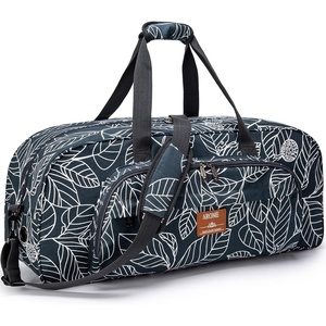 AROME Yoga Mat Bag for Women Men Large Canvas Yoga Bag Gym Tote(Blue Leaf)