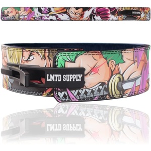 Anime Lever Belt, Weight Lifting Belt, Heavy Duty Powerlifting Weightlifting Gym Belt for Deadlifts Squats Back Support(Red Trio Op)