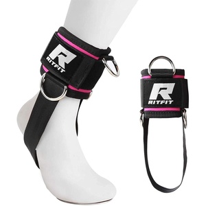 RitFit Kickback Ankle Straps Padded Ankle Strap for Cable Machine,Strong Hook and Loop,Reinforced 3 D-Ring, Adjustable Comfort fit Neoprene – Premium Ankle Cuffs to Enhance Abs, Glute & Leg Workouts(Pink)