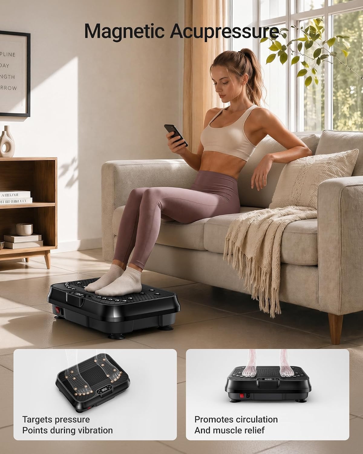 image:imageCURSOR Vibration Plate Exercise Machine 250Level Full Body Shaker PlatformJetBlack