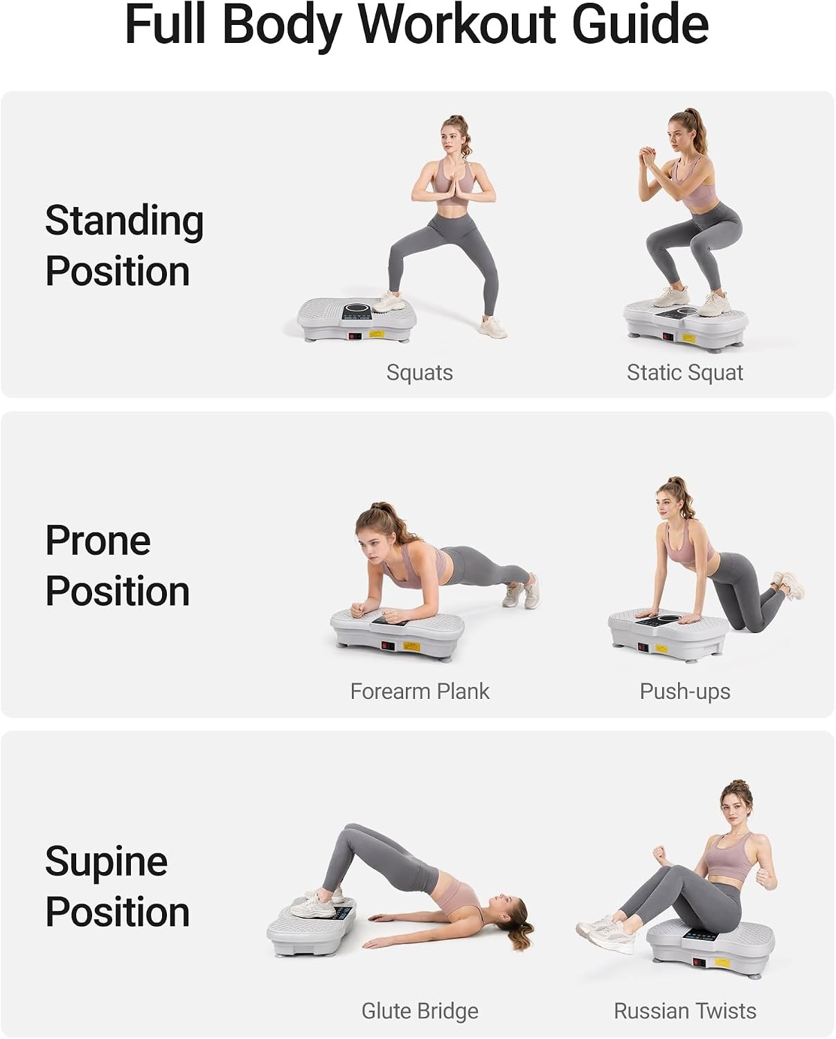 image:imageCURSOR Vibration Plate Exercise Machine 250Level Full Body Shaker PlatformWhite