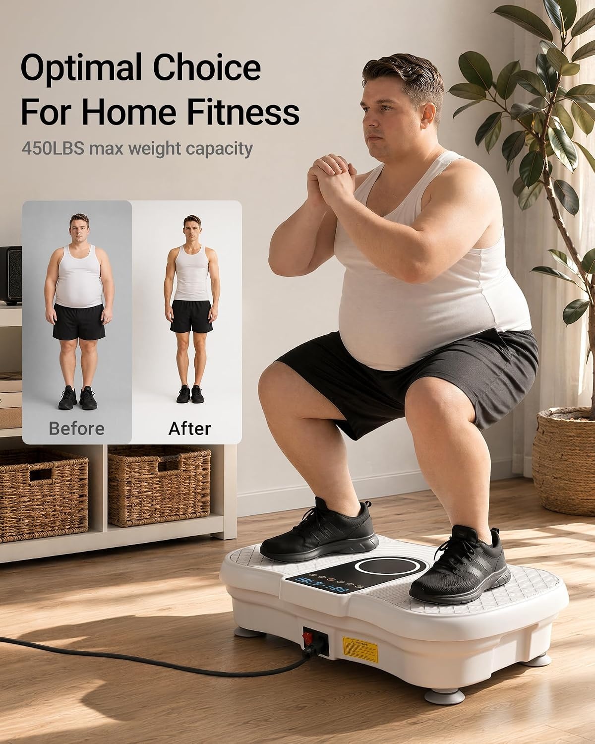 image:imageCURSOR Vibration Plate Exercise Machine 250Level Full Body Shaker PlatformWhite