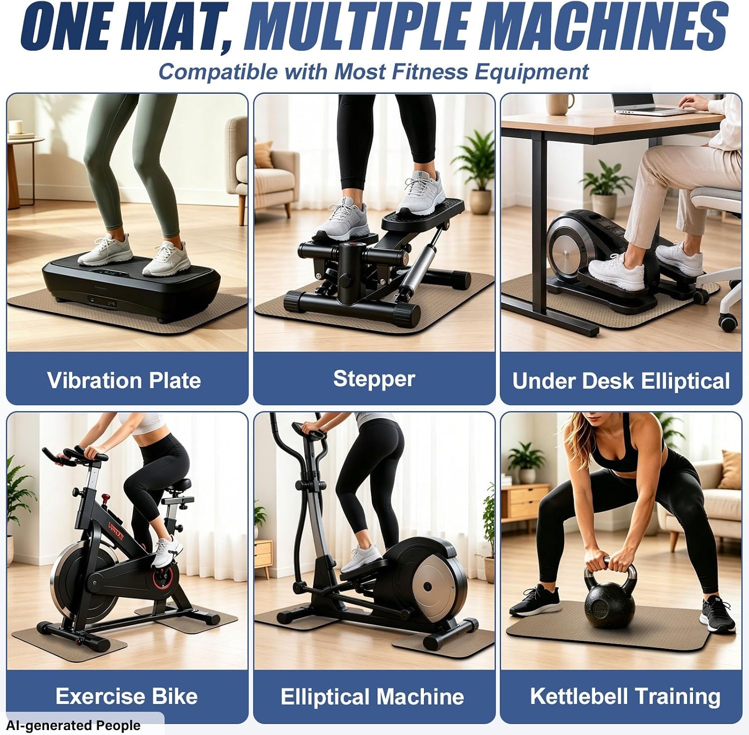 image:imageDoubleSided NonSlip Vibration Plate Mat Anti Vibration Mat5MM Thick Champagne Beige