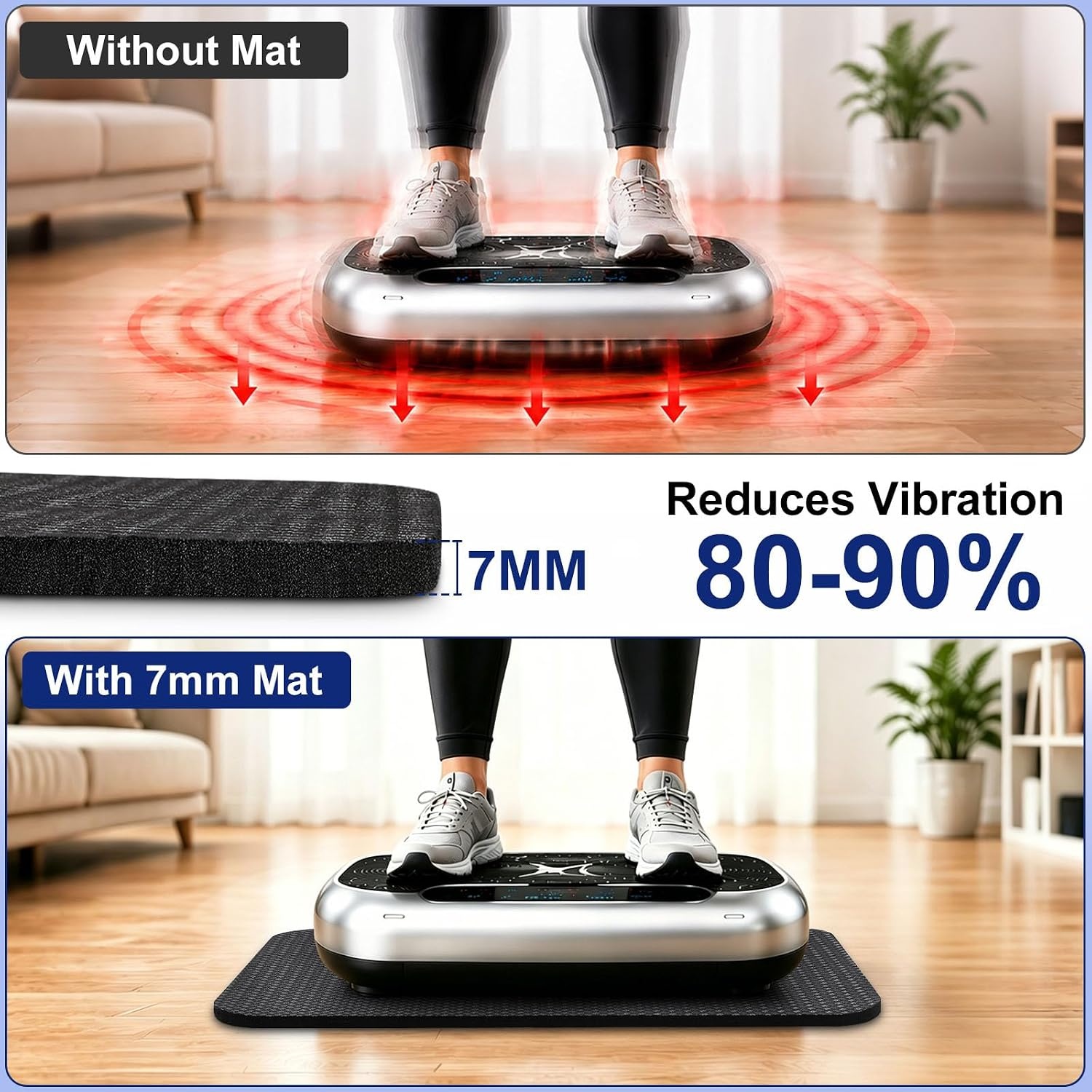 image:imageDoubleSided NonSlip Vibration Plate Mat Anti Vibration Mat7MM Thick