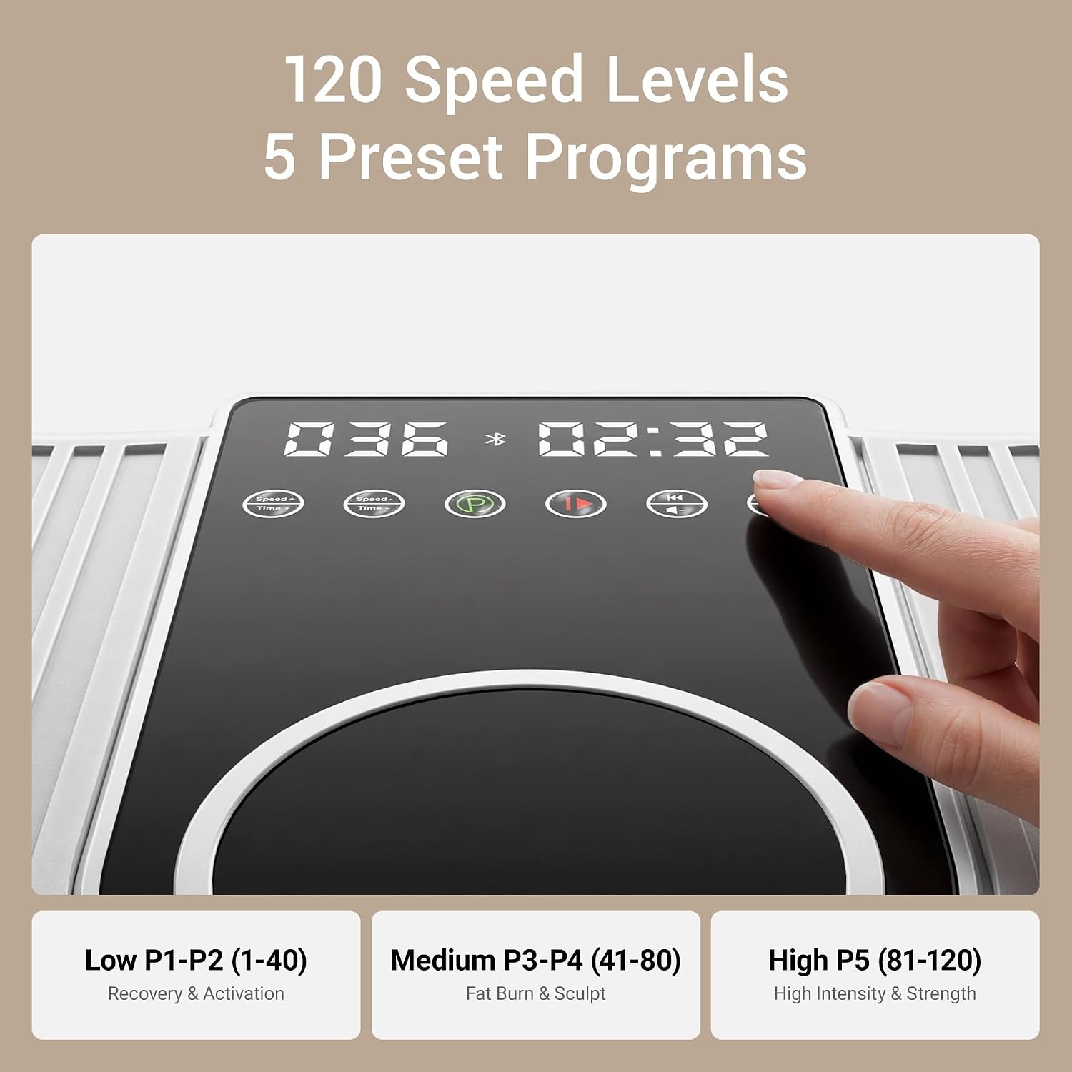 image:imageVibration Plate Exercise Machine 450lbs Capacity Full Body Shaker PlatformOffWhite