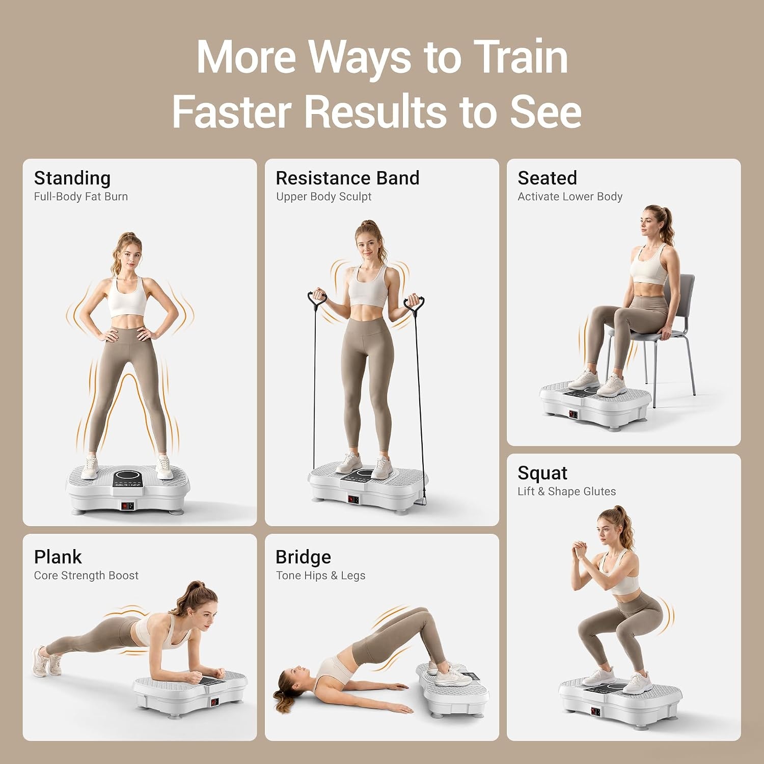 image:imageVibration Plate Exercise Machine 450lbs Capacity Full Body Shaker PlatformWhite