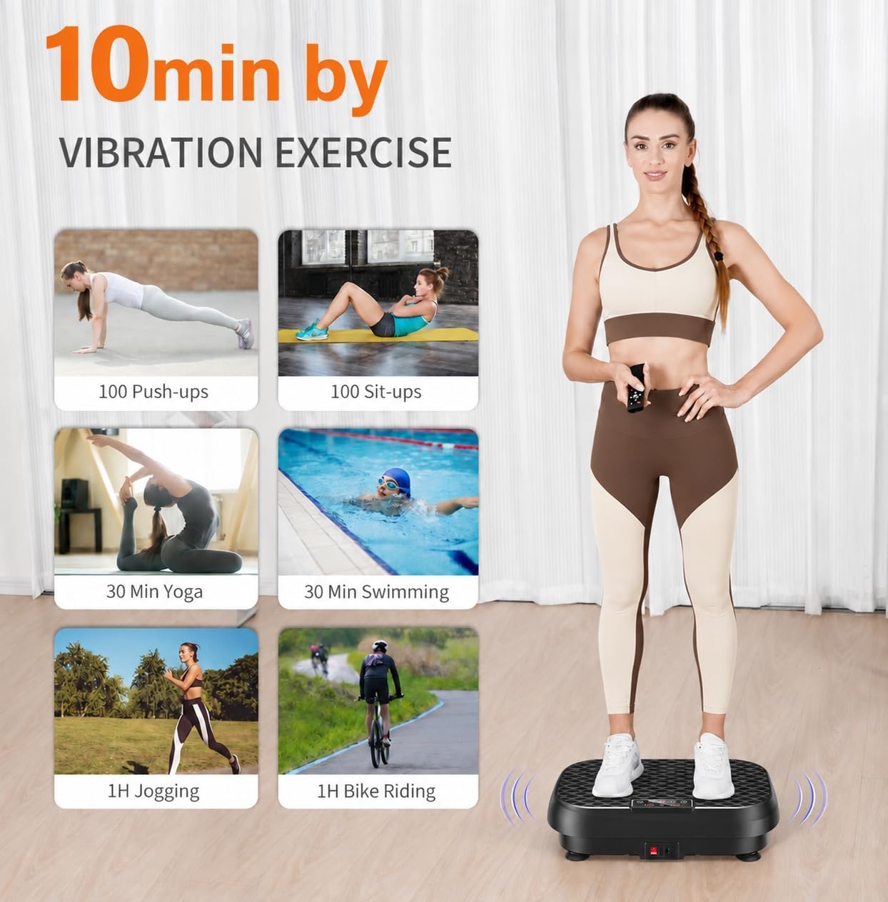 image:imageVibration Plate Exercise Machine Vibration Plate for Lymphatic Drainage 99 Speeds amp 9 Programs 330 LBS Capacity 200W Whole Body Workout Equipment for Home Gym FitnessBlack