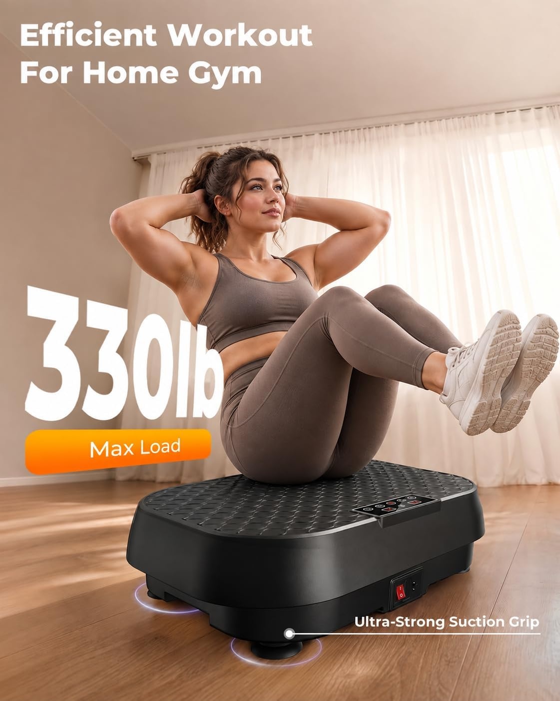 image:imageVibration Plate Exercise Machine Vibration Plate for Lymphatic Drainage 99 Speeds amp 9 Programs 330 LBS Capacity 200W Whole Body Workout Equipment for Home Gym FitnessBlack