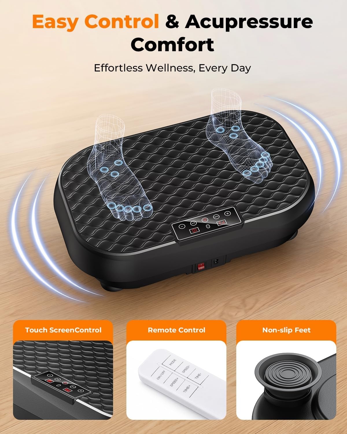 image:imageVibration Plate Exercise Machine Vibration Plate for Lymphatic Drainage 99 Speeds amp 9 Programs 330 LBS Capacity 200W Whole Body Workout Equipment for Home Gym FitnessBlack