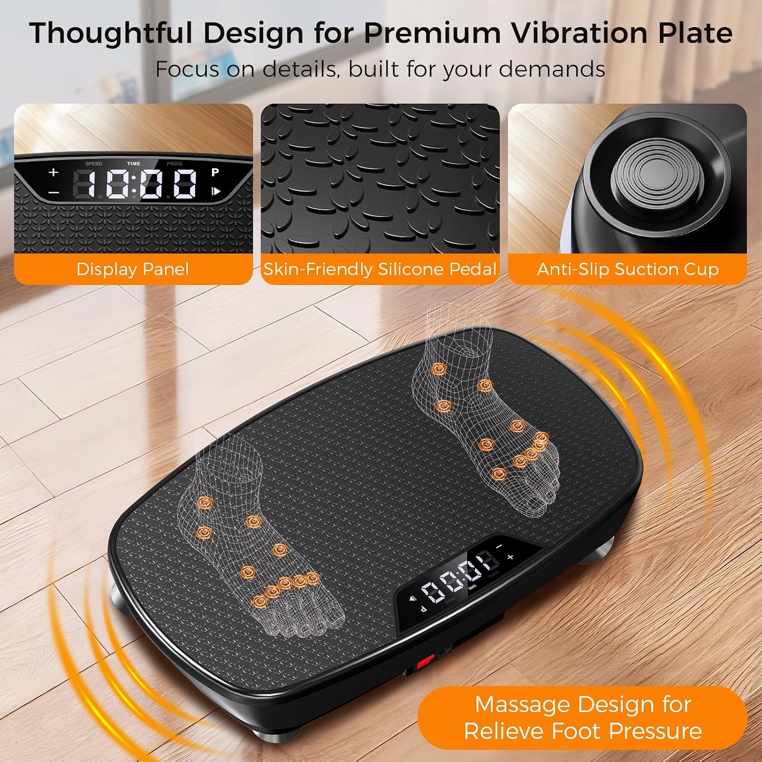 image:imageVibration Plate Exercise Machine Vibration Plate for Lymphatic Drainage with Bluetooth 400 Lbs Capacity 120 Speeds Vibration Plate Machine Fitness Equipment for Strength Toning amp Fat Loss