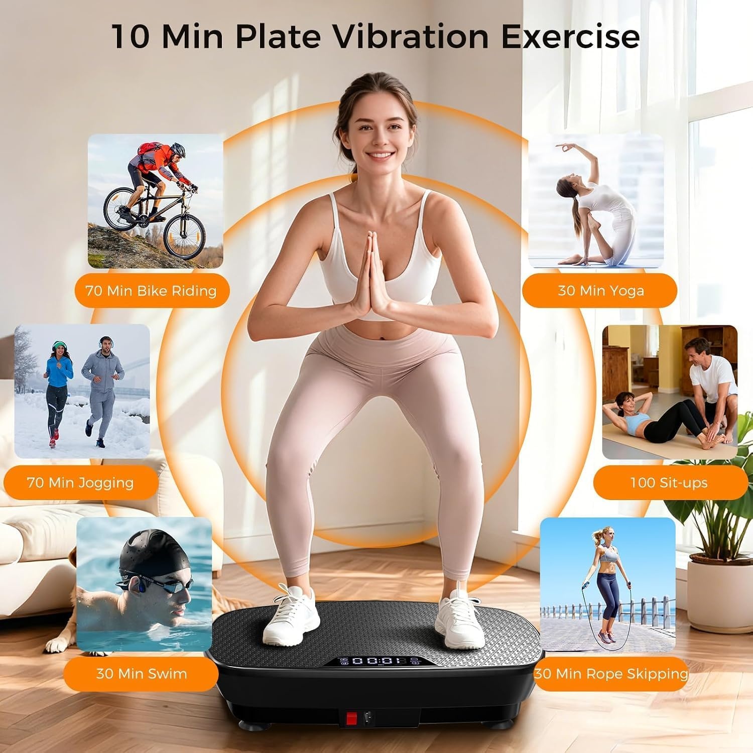 image:imageVibration Plate Exercise Machine Vibration Plate for Lymphatic Drainage with Bluetooth 400 Lbs Capacity 120 Speeds Vibration Plate Machine Fitness Equipment for Strength Toning amp Fat Loss