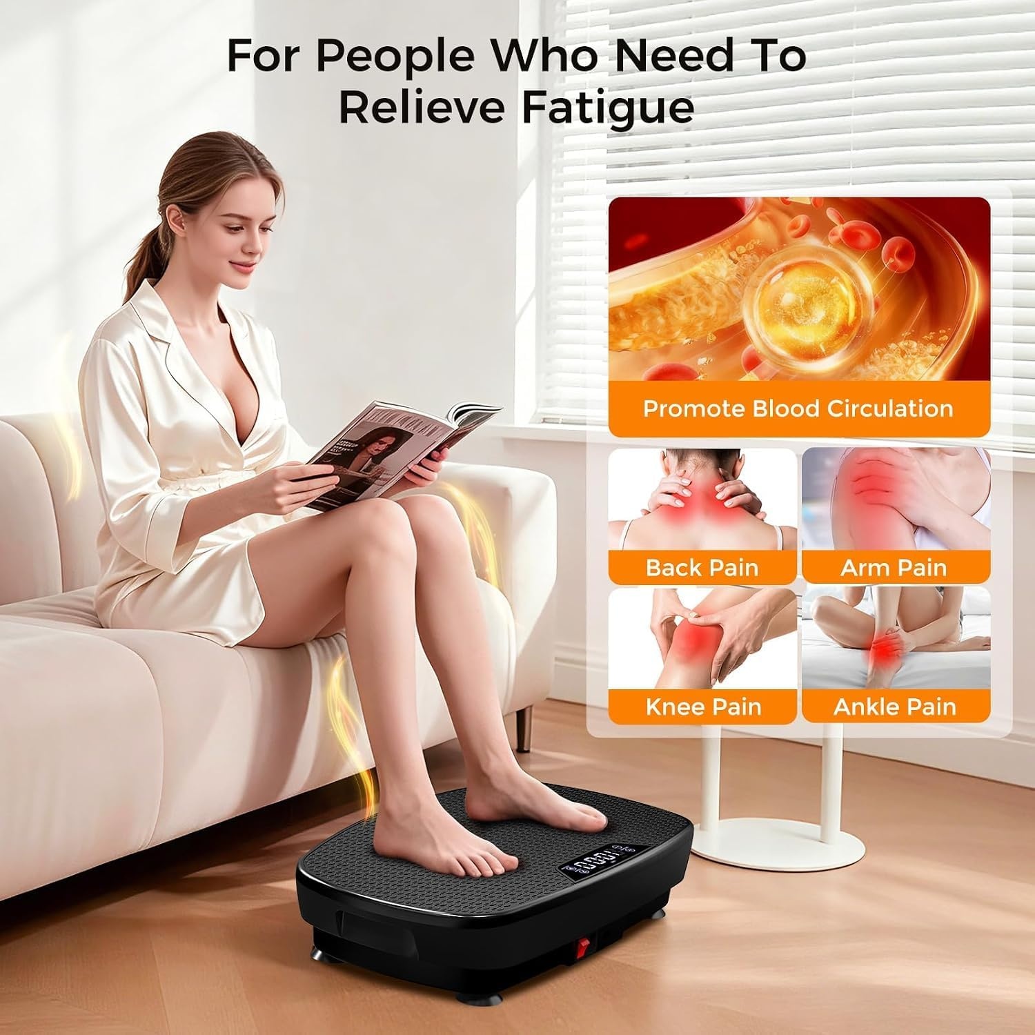 image:imageVibration Plate Exercise Machine Vibration Plate for Lymphatic Drainage with Bluetooth 400 Lbs Capacity 120 Speeds Vibration Plate Machine Fitness Equipment for Strength Toning amp Fat Loss