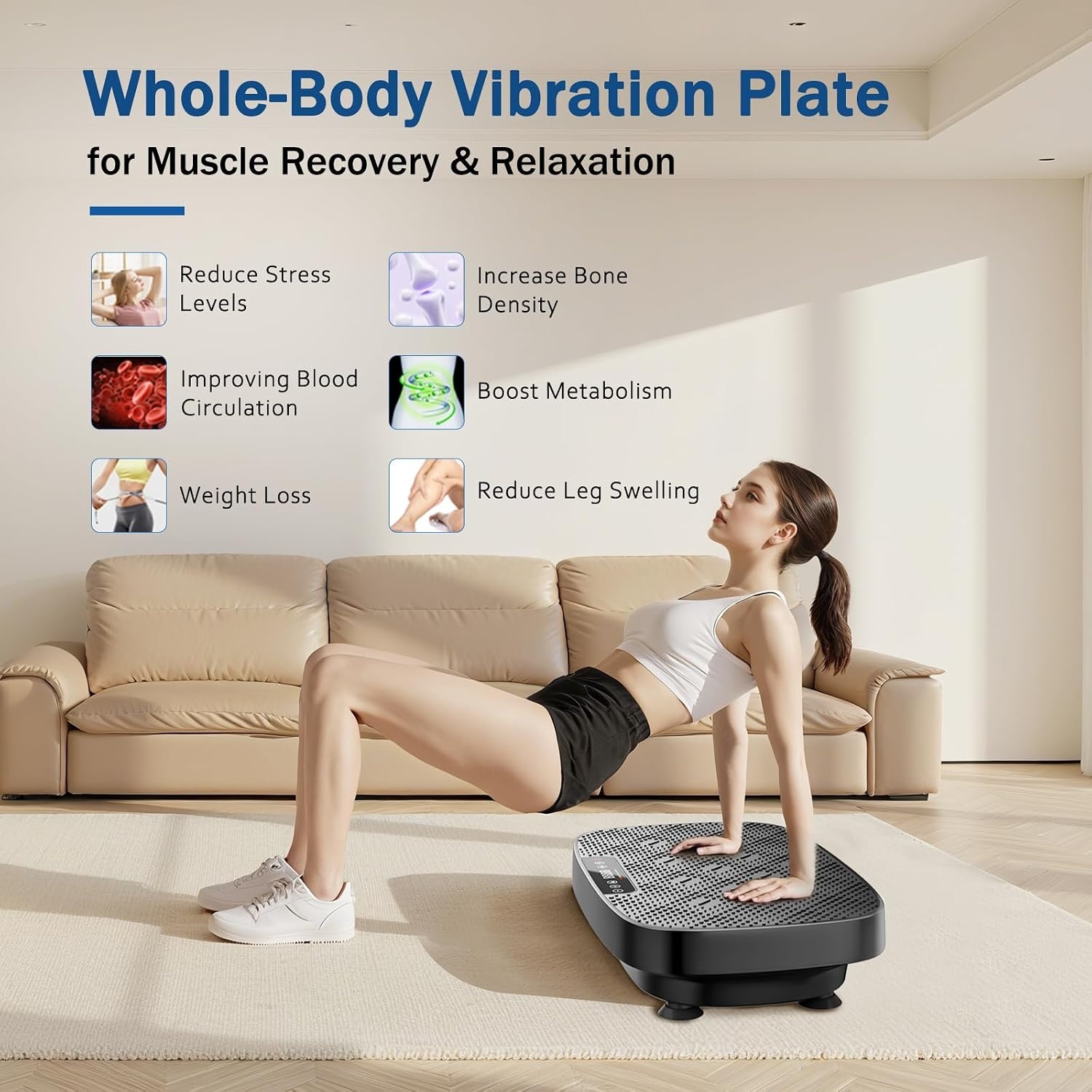 image:imageVibration Plate Exercise Machine for Lymphatic DrainageClassic Black