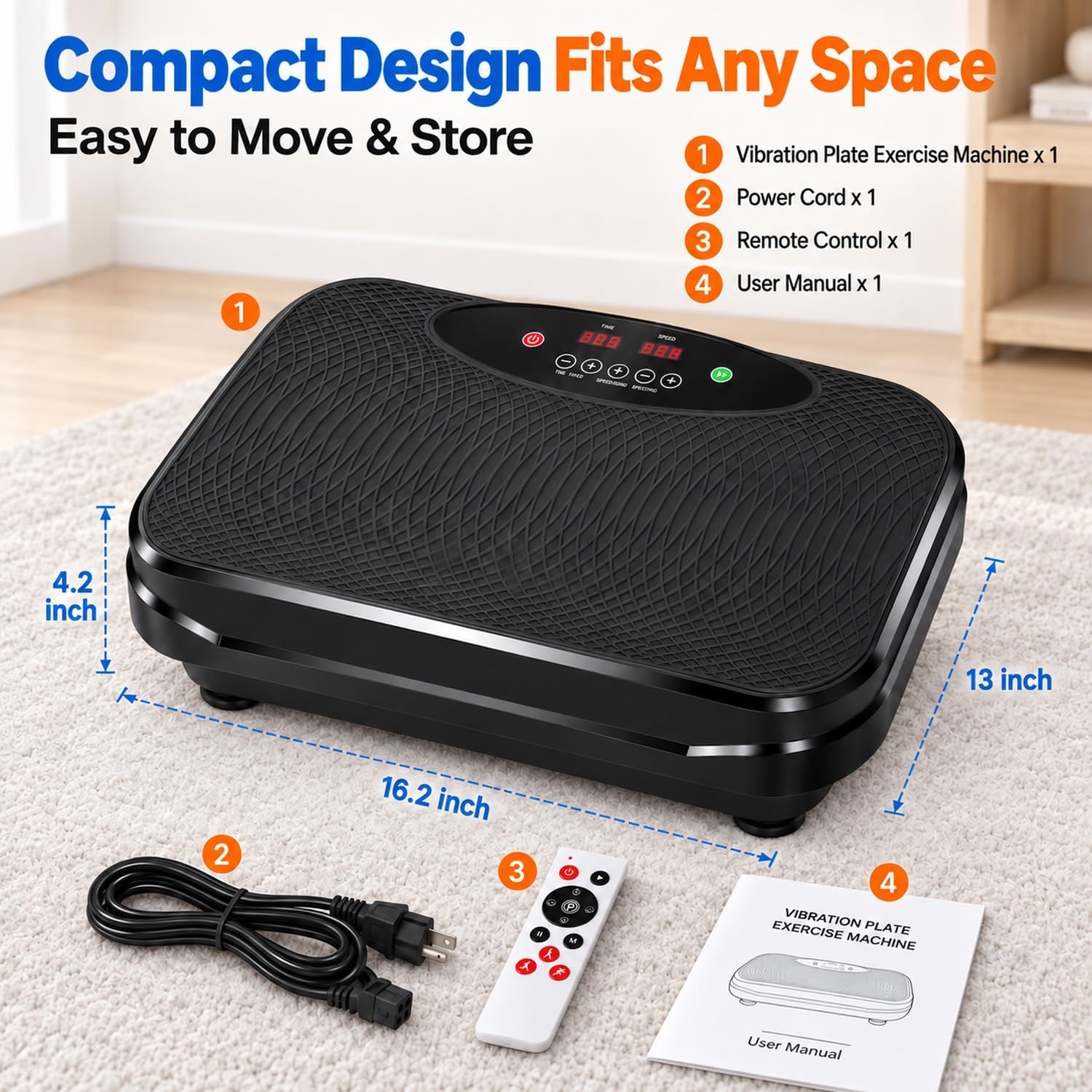 image:imageVibration Plate Exercise Machine for Lymphatic DrainageOnyx Black