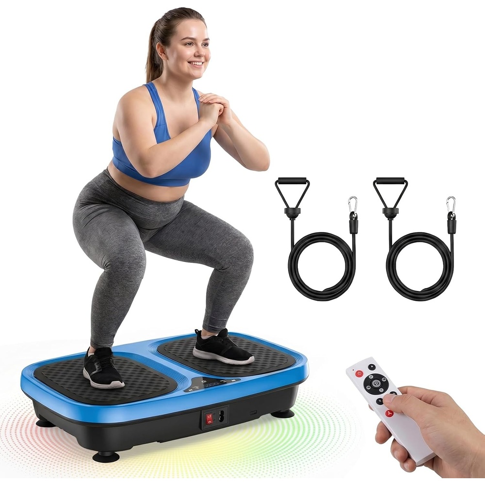 image:imageOLIXIS Vibration Plate Exercise Machine with 9 Auto Modes Full Body Workout Vibrating Platform with LED Touch Screen amp Pull Ropes for Weight Loss Home Gym Fitness Equipment for Women MenNavy