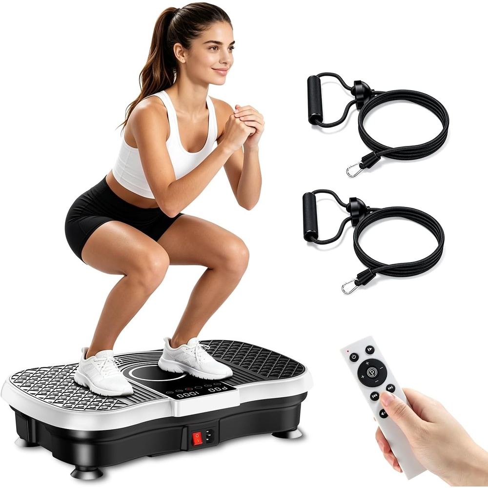 image:imageVibration Plate Exercise Machine Whole Body Vibration PlatformBlack and White