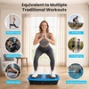 OLIXIS Vibration Plate Exercise Machine with 9 Auto Modes, Full Body Workout Vibrating Platform with LED Touch Screen & Pull Ropes for Weight Loss, Home Gym Fitness Equipment for Women Men(Navy)